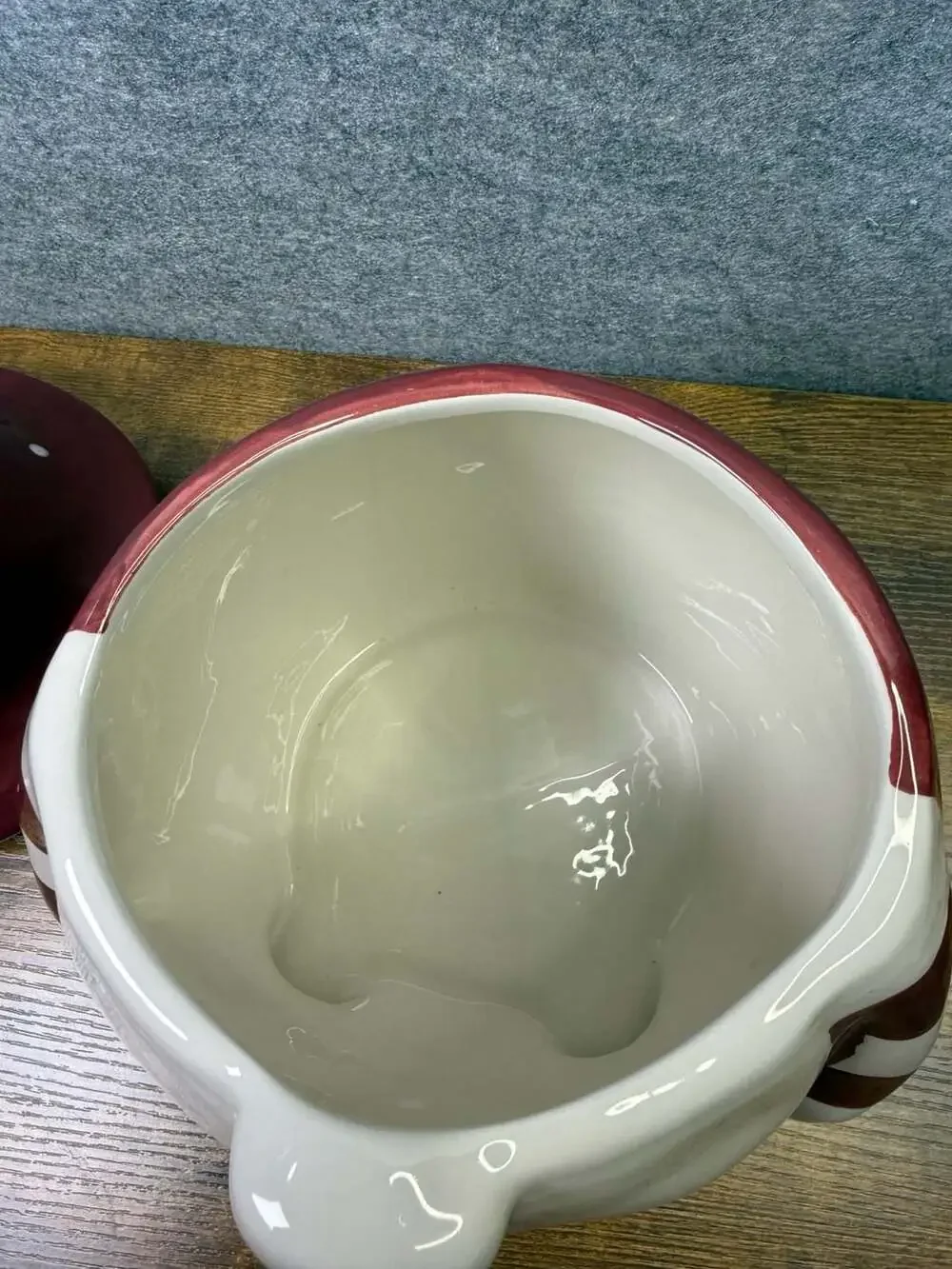 Rae Dunn Fall Y'all Gnome Figural Cookie Jar Canister with Lid Maroon White